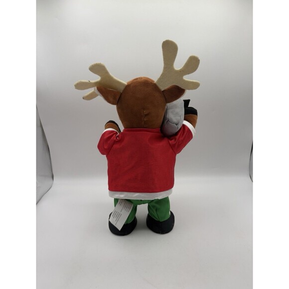 Gemmy Merry Christmas Animated Moose Plush Sings & Dances Boom Box Rap Toy VIDEO - Picture 3 of 7